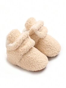 Thick High-Top Plain Boots For Newborn Girls Winter Outdoor Warm Fashion Infant Winter Shoes