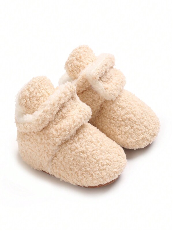 Thick High-Top Plain Boots For Newborn Girls Winter Outdoor Warm Fashion Infant Winter Shoes