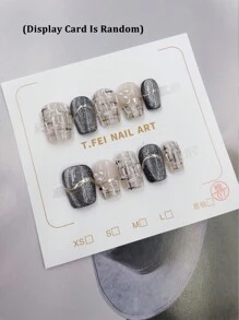 10 chiếc [100% thủ công, họa tiết và đồ trang trí có một số nét ngẫu nhiên] Móng tay ngắn hình cú đêm hoạt hình mắt mèo vẽ tay dùng để thiết kế nghệ thuật làm móng, sử dụng hàng ngày và làm quà tặng cho tiệc tùng ngày lễ với các vật dụng làm móng cho bé gái - Nhiều màu - Xem 1