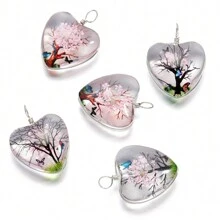 5PCS/Lot Love Tree Of Life Glass Pendant DIY Necklaces Earrings Pendants Pendants Make Jewelry Accessories Valentines - Love Tree Of Life Pendant - View 10
