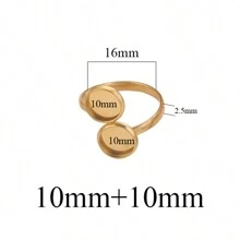 10pcs 304 Stainless Steel Ring Tray 16mm Twisted Adjustable Blank Convex Glass Bottom Tray DIY Handmade Jewelry Tray Finger Rings - Ring Setting - View 8