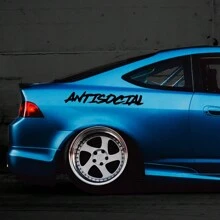 80x13cm 汽车挡风玻璃贴纸 反社会创意造型摩托车车窗乙烯基装饰贴花汽车改装配件通用适用于奥迪宝马丰田斯巴鲁雷克萨斯雪佛兰 GMC