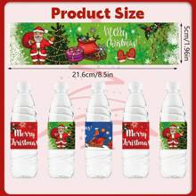24 piezas de etiquetas para botellas de agua para decoraciones de fiesta de Navidad, etiquetas a prueba de agua con tema navideño para botellas de agua, suministros para fiestas como adornos navideños - Multicolor - Ver 6