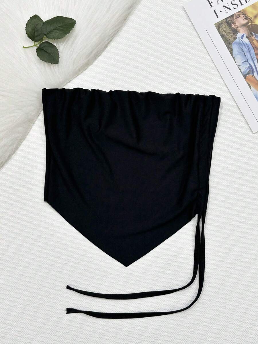 Women's Fashion Short Tops - màu đen - Xem 1