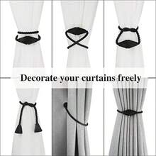 2pcs Magnetic Curtain Tiebacks Rope Modern Handmade Curtain Drapes Curtain Holdback For Bedroom Living Room Home Decor - Multicolor - View 5
