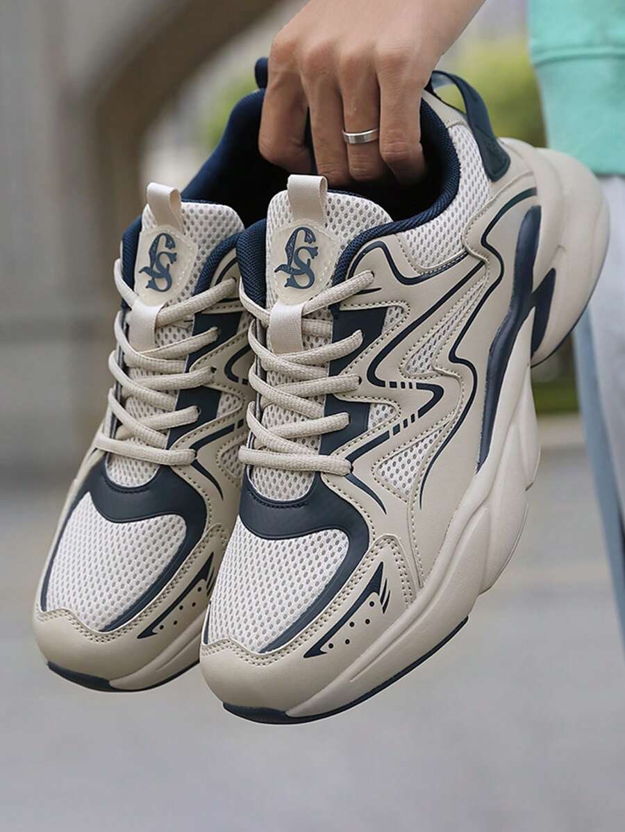 Baskets décontractées pour hommes, grande taille avec semelle en caoutchouc, chaussures à lacets en maille respirante, baskets épaisses, convenant pour les adolescents en été, les activités en extérieur, les vacances, les cadeaux de remise de diplôme, les accessoires d'anniversaire, la salle de sport
