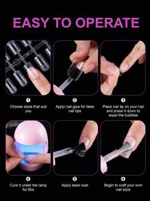 600 CÁI Long Coffin Medium Almond Full Cover Soft Gel Clear Nail Tips Nửa Matte Pre-Shaped Press On False Nail Tips Để Nối Dài Móng Tay Giả Làm Móng Tay 15 Kích Cỡ - Trong sáng - Xem 6