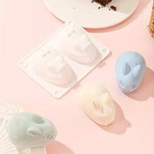 1 pieza Molde de silicona en forma de conejo de Pascua con 2/6 cavidades - Perfecto para hacer jabón, hornear pasteles y proyectos DIY - Blanco - Ver 7