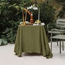 1pc European/American Retro Solid Color Skin-Friendly Absorbent Tablecloth For Hotels, Banquets, Home, Parties, Festivals, Square Table