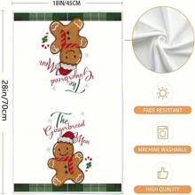 2 件装姜饼人图案厨房毛巾、柔软吸水洗碗布、圣诞节节日装饰、厨房配件和家居装饰、厨房、浴室、家居、家居用品供应商 - 45*70CM - 查看 6