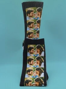 Face Socks 1 Pair Of Customized Face Women's Mid Tube Socks, Put Any Face On Socks, Personalized Socks For Cats And Pets With Photos, Interesting Customized Picture Pairs With Medium To Long Socks, Suitable For Valentine's Day Improving The Family Day Atmosphere, Fashionable And Fashionable, Suitable For Women Funny Socks, Dawg, Personalized, Ideal Gifts For Him, Ideal Gifts For Her, Boyfriend, Girlfriend, Family, Friends, Grandparents, Her - Multicolor - View 8