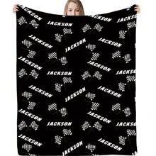 1pc Personalized Customed Flannel Blanket,  Customization Your Name  Flannel Blanket, Soft And Warm Memorable Moments Commemorative Blanket, Great Holiday Gift For Classmates, Friends, Family And Lovers, Used For Nap, Camping, Travel