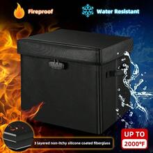 Fireproof Storage Footstool With Lock For Safe Storage Of Important Documents Folding Design - Black - View 7