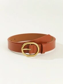 1 Thắt lưng da PU cổ điển thông thường có khóa vàng dành cho nữ - Phù hợp với váy và quần jean - nhiều màu - Xem 5