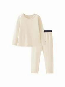 mini bala Bộ đồ ngủ thân thiện với làn da cho bé trai và bé gái mặc ở nhà - trắng - Xem 4