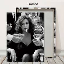 1pc, Movie Posters Wall Art, Black And White Sexy Woman Decor Room, Moder Canvas Poster Print, Minimalism Canvas Painting, Home Decor, Suitable For Decorative Painting In Dining Room Bedroom & Living Room 20*28 Inch, Frameless Gifts Birthday Graduation