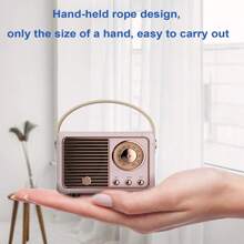 Bocina Bluetooth Portátil, Altavoz Mini Retro Bluetooth 5.1 - Rosa - Ver 10