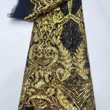 Shiny Sequins Fabric For Wedding Dress, Gowns And Stage - Black - View 12