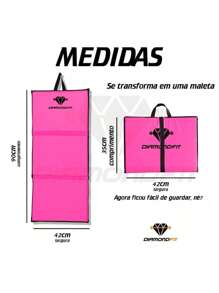 Kit Colchonete Dobrável D50 Academia Maleta + Par de Caneleira Musculação Fitness Tornozeleira Rosa - Multicolorido - Visão 2