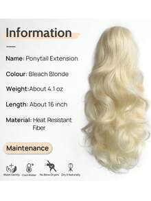 16Inch Ponytail Extension Hair Pony Tails Extensions Clip On Ponytails For Women In Wig Wavy - Multicolor - View 13