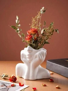 1 件现代创意树脂材质人形花瓶,带身体轮廓,适用于客厅、厨房、卧室、入口橱柜等。适合家居装饰、卧室装饰、办公室和学生,是万圣节和圣诞节的最佳礼物 - 多色1 - 查看 4