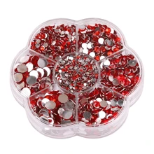 5000pcs/Box, 2mm 3mm 4mm 5mm 6mm, 5 Sizes, Silver Base Crystal Beads Stones,Flower Shape Box Packed, Round Flatback Rhinestones Multi Colors Crystal Gems Non HotFix DMC Jewelry Beads Glass Stones Diamond 3D Pattern Design Accessories Glitter Manicure Decal Decorations For Clothes,Bag,Shoes,Cups,Phone Covers,Handicrafts,Diy Trim.