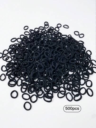 Set de 500 piezas de gomas para el cabello de toalla negra mini, con alta elasticidad y suaves, accesorios de cabello invisibles para mujeres, en un estilo simple y práctico, así como un estilo diario invisible. Hechos de material de anillo de toalla, son suaves y amigables con la piel, adecuados para uso diario, ropa de casa, domar pelos rebeldes y otros escenarios, y un accesorio de cabello recomendado como regalo.