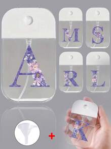 Card Spray Bottle With Funnel Small Perfume Organizer With Spray Pump Empty Cosmetic Container Initial Name 26 Letter Pattern Refillable Bottling Perfume Atomizer Alcohol Hand Sanitizer Liquid Perfume Sub-Packing Bottle Storage Box, Perfume Bottle
