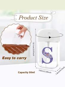 Card Spray Bottle With Funnel Small Perfume Organizer With Spray Pump Empty Cosmetic Container Initial Name 26 Letter Pattern Refillable Bottling Perfume Atomizer Alcohol Hand Sanitizer Liquid Perfume Sub-Packing Bottle Storage Box, Perfume Bottle