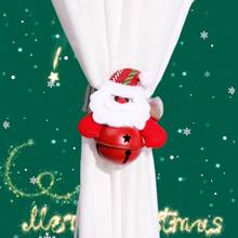 1 件雪人窗帘系带带铃铛，装饰窗帘夹，适用于派对、卧室、客厅（可拆卸铃铛）圣诞节 圣诞装饰 圣诞装饰品 圣诞装饰