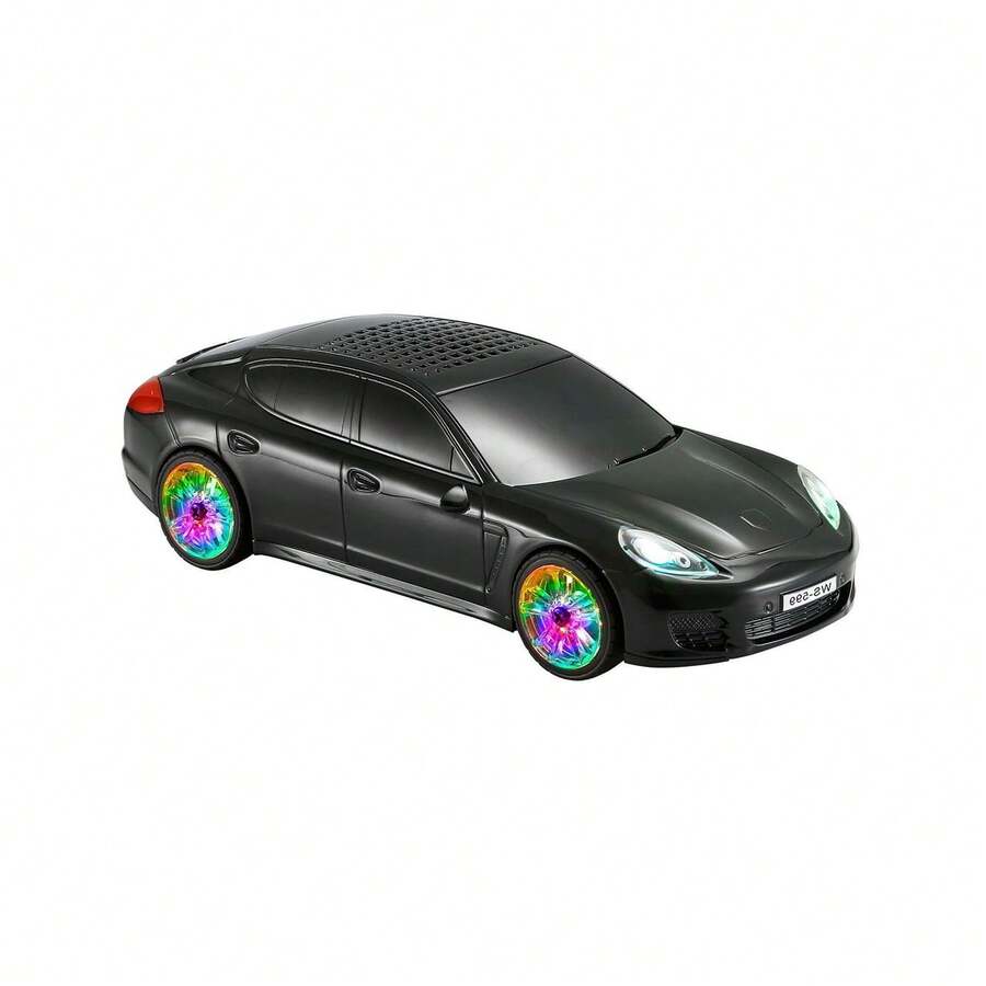 599-WS Car Shaped Speaker With Light USB Bluetooth SPEAKER Black Color Bluetooth Connection With Radio Speaker In English Speaker Smart Christmas\Christmas Eve\Happy New Year\2024 New Arrival - Black - View 1