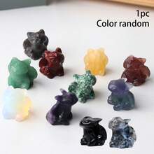 1pc Natural Obsidian Toothless Crystal Carving Crafts Labradorite Cartoon Hand-Made Ornaments Collection Healthy Toys - Toothless - View 13