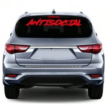 80x13cm 汽车挡风玻璃贴纸 反社会创意造型摩托车车窗乙烯基装饰贴花汽车改装配件通用适用于奥迪宝马丰田斯巴鲁雷克萨斯雪佛兰 GMC