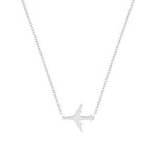 Minimalist Elegant Stainless Steel Plated 18K Gold Non-Fading Smooth Hollow Airplane Necklace Airplane Pendant Necklace For Women