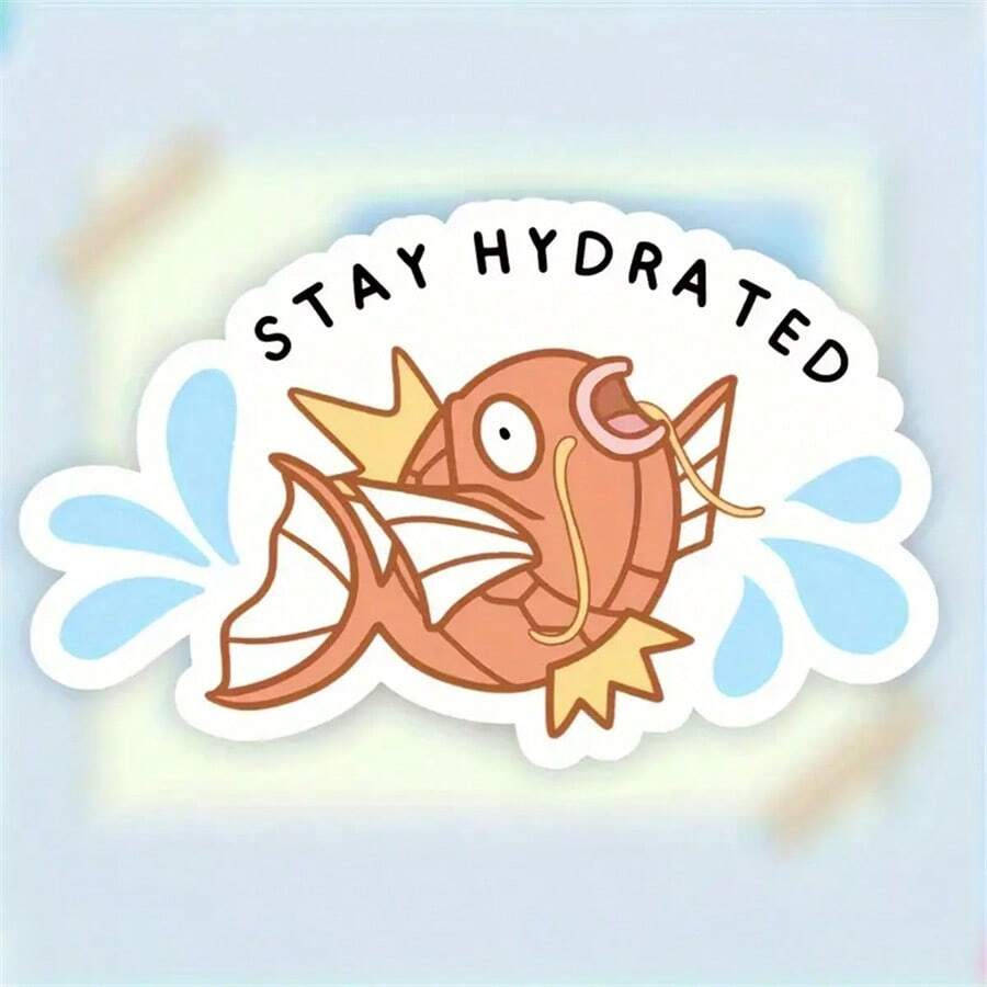 1 件，保持水润鱼 PVC 可移除贴纸 - 3 英寸防水、防晒、耐用，适用于笔记本电脑、水瓶、汽车、窗户、头盔等