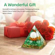 Orgone Pyramid Flower Of Life Crystals And Healing Crystal Pyramid Chakra Reiki Positive Energy Generator - Green Aventurine&white Jade - View 5