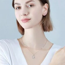 2Pcs/Set Cute Pug Dog Paw Open Ring Necklace Jewelry Set Exquisite Women Cartoon Puppy Memorial Accessories Cute Girls Daily Decoration Dog Lovers Holiday Birthday Gift - 哈巴狗 - 查看 10