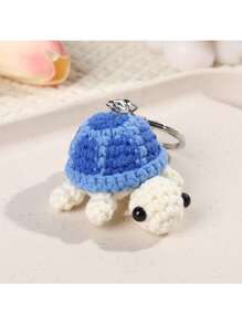 可爱乌龟钥匙扣，迷你钩针乌龟毛绒玩偶饰品 - 彩色 - 查看 3