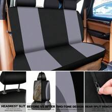 35-Piece Car Seat Cover Set With Steering Wheel Cover, Cup Holder Coasters, Shoulder Pads, And Accessories - Polyester Fabric Interior Decor Kit Without Filler - Xám - Xem 3