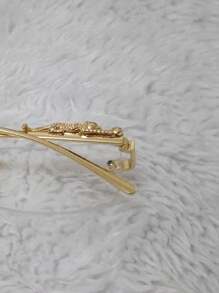 Unisex Rest Glasses Model Villain Square TrigeTropicalStreet Style - Gold - View 4