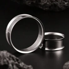 2PCS Round Ear Gauges 316 Stainless Steel Tunnels Plugs Expander Stretchers Piercing Women Body Jewelry Daily - Round - View 30