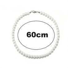 1pc White Pearl Necklace, Handmade Beaded Simple Design Necklace, Jewelry For Men, Women & Girls, Wedding Accessory - White - View 14