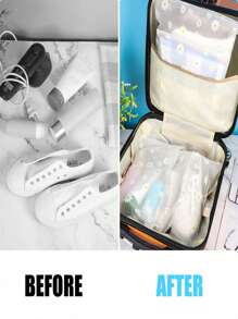 1/3/5/7/10/15 件雏菊印花塑料自封衣服袋，磨砂可重复密封袋旅行收纳服装袋，医院包必需品收纳袋，适用于衣服鞋子旅行必需品（印刷位置随机） - 白色 - 查看 8