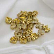 New 18K Gold Plated Cubic Zirconia Encrusted Bubble Pendants With 26 English Letter DIY Name Necklace