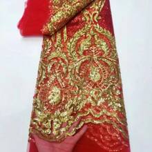 Shiny Sequins Fabric For Wedding Dress, Gowns And Stage - Black - View 6