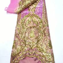 Shiny Sequins Fabric For Wedding Dress, Gowns And Stage - Black - View 9