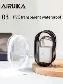 AIRUIKA Transparent Cable Organizer Pouch, Mini Portable Earphone Wire Holder, Charger Cable Storage