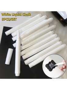 5PCS Dust-Free White Liquid Chalk Marker Pen Erasable Blackboard Pen - White - View 1