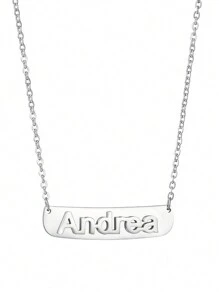 1pc Hot Selling Minimalist Relief Embossing Technology Can Customize Text Nameplates, Suitable For Daily Wear, Electroplated 18k Gold Stainless Steel, Gifted With High-End Boutique Gift Boxes, For Friends, Relatives, Family, Couples, Holiday Gifts