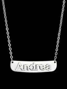 1pc Hot Selling Minimalist Relief Embossing Technology Can Customize Text Nameplates, Suitable For Daily Wear, Electroplated 18k Gold Stainless Steel, Gifted With High-End Boutique Gift Boxes, For Friends, Relatives, Family, Couples, Holiday Gifts